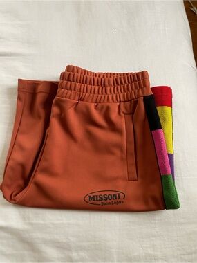 Palm Angels Rust shorts  with Multicolor Side Stripe